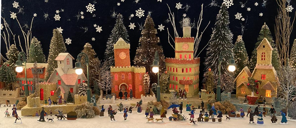 Antique Cardboard Christmas House (300K)